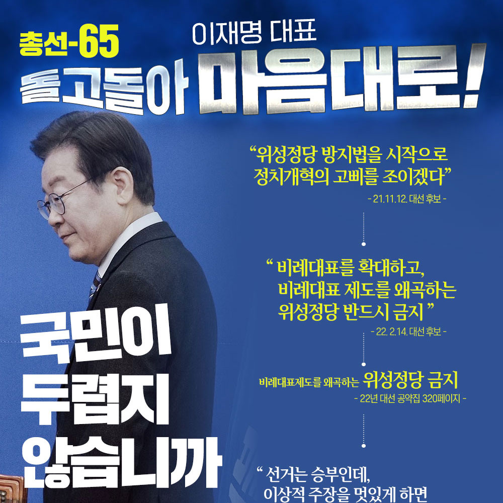 돌고돌아 이재명 대표 마음대로